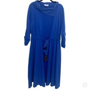 Bize Dress Womens Size 5 Plus Size Art To Wear Artsy Lagenlook Cobalt Turkish